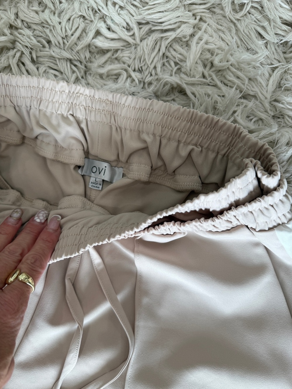 OVI Beige Blazer & Wide Leg Cargo Pants Matching Set-Large - Picture 7 of 7